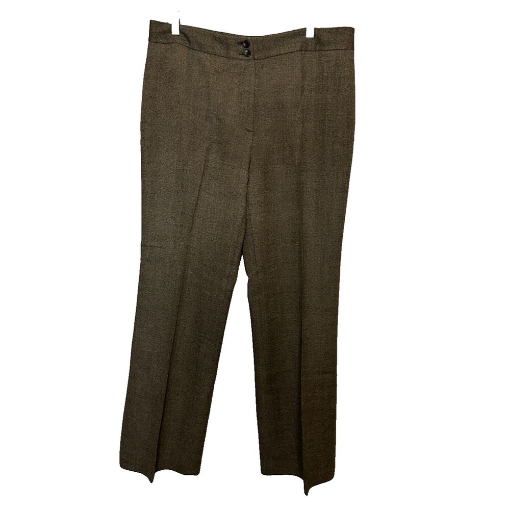 Charter Club Katherine Fit Women's 14 Brown Lined Wool Blend Dress Pants